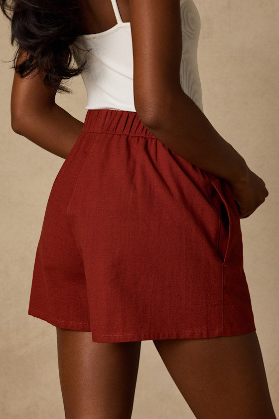 Classic Rust Red Beach Shorts