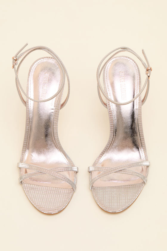 Jypsey Rose Gold Ankle Strap High Heel Sandals