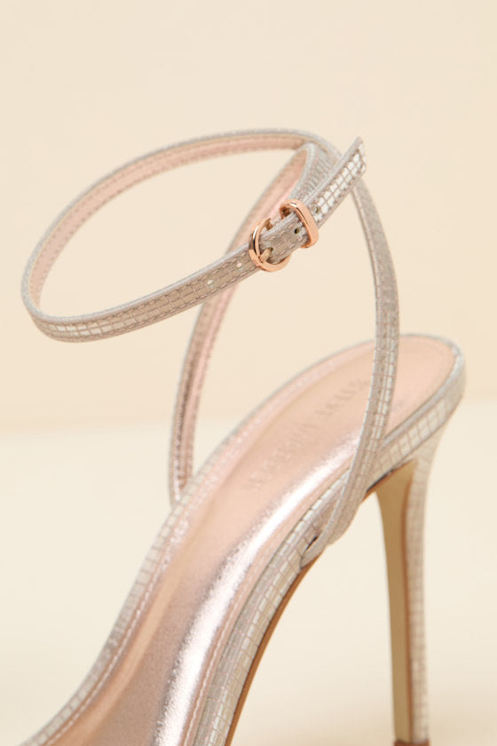 Jypsey Rose Gold Ankle Strap High Heel Sandals