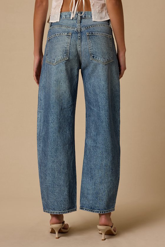 Gale Medium Wash High-Rise Barrel Jeans