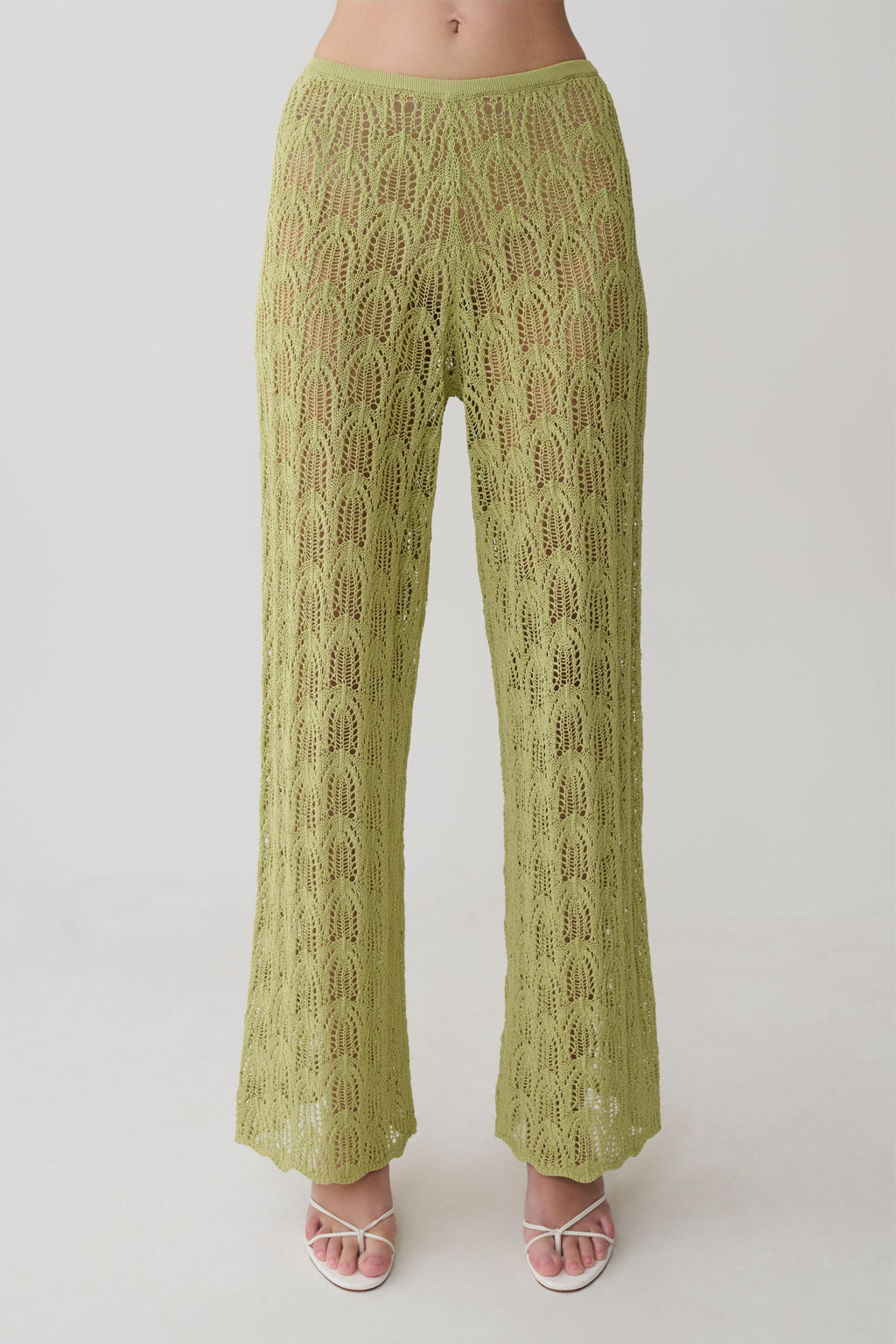 Glinda Crochet Pants - Light Olive