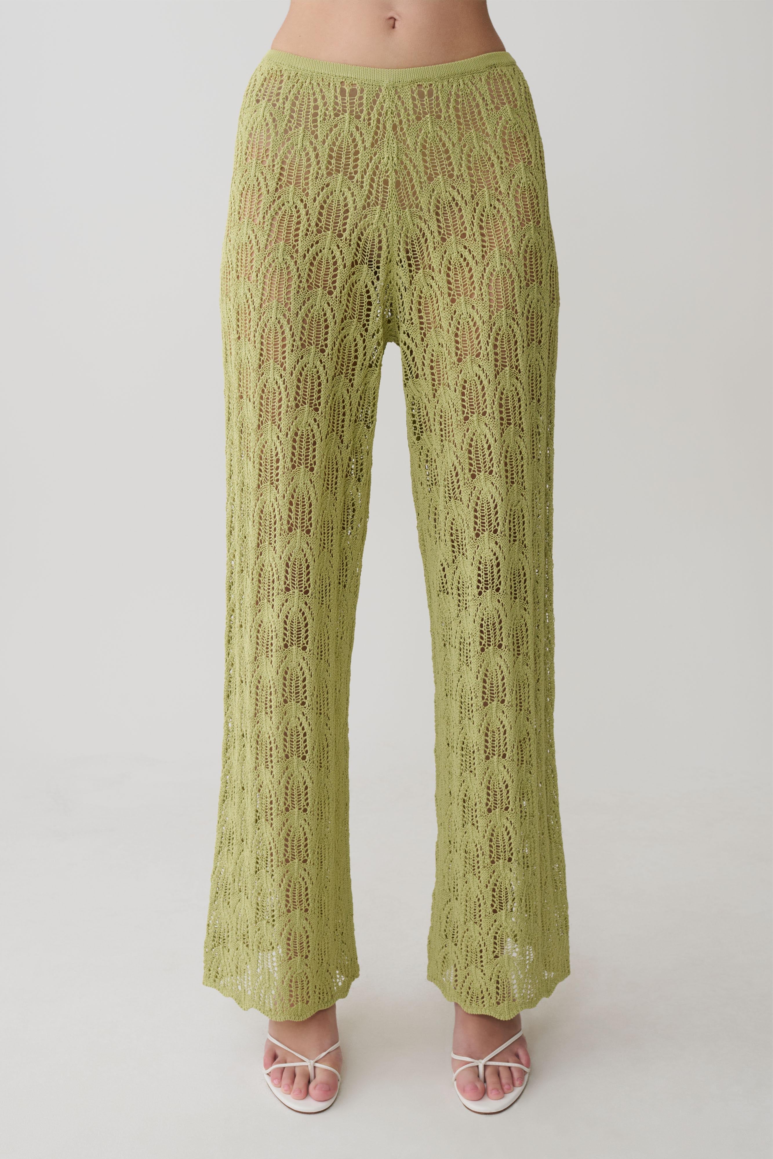 Glinda Crochet Pants - Light Olive