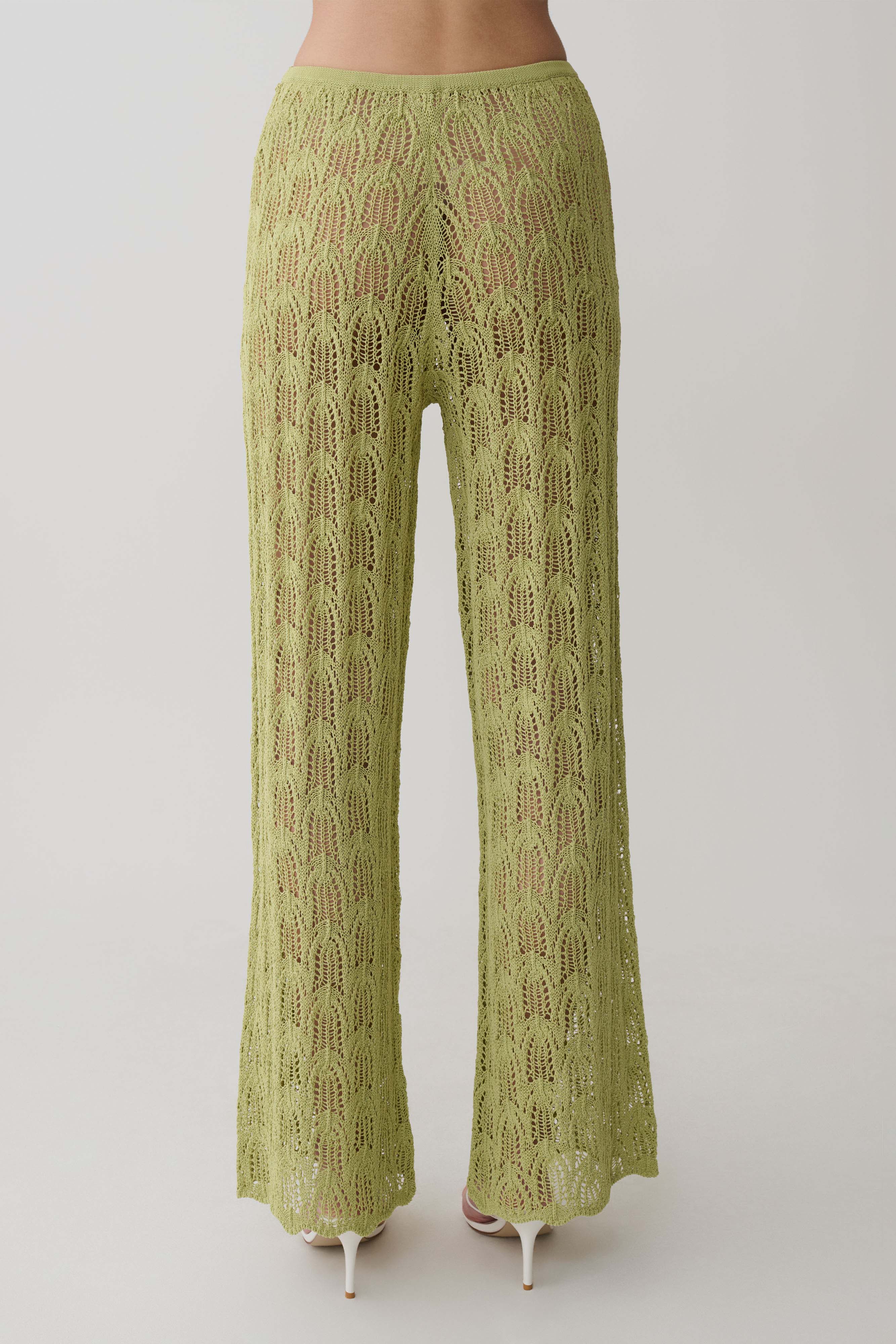 Glinda Crochet Pants - Light Olive