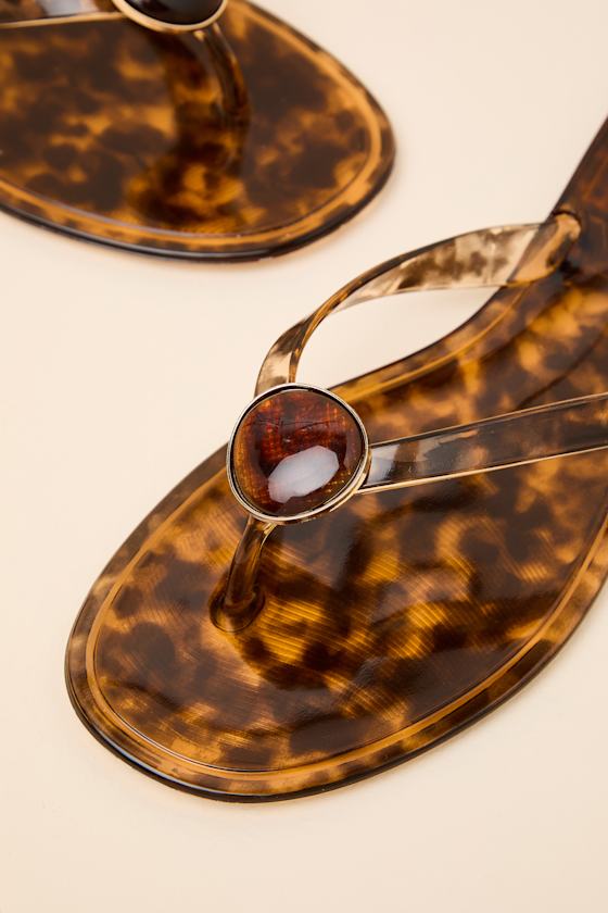 Daxley Tortoise Jelly Stone Flip Flops