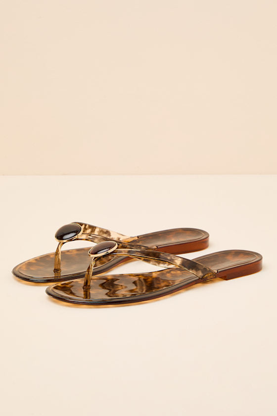 Daxley Tortoise Jelly Stone Flip Flops