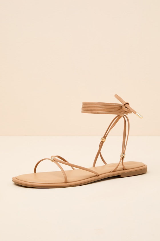Emory Tan Lace-Up Sandals
