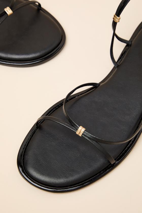Emory Black Lace-Up Sandals