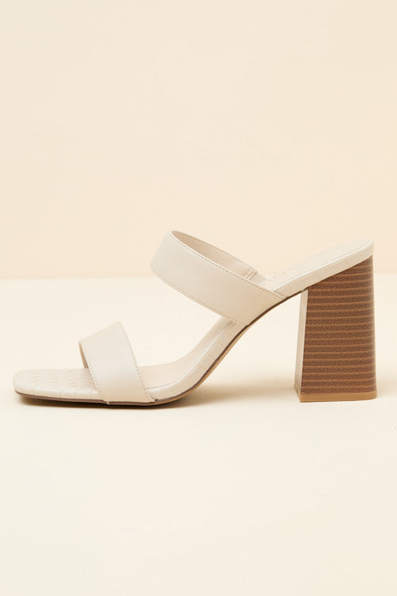 Britt Natural High Heel Slide Sandals