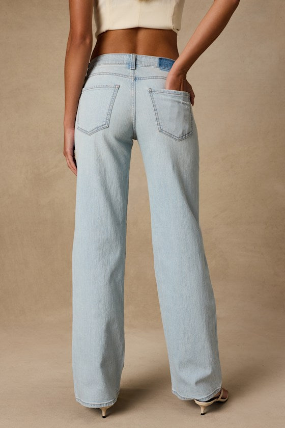 Keeper Light Wash Low-Rise Straight Jeans