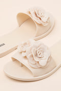 Babe Petals Beige Slide Sandals