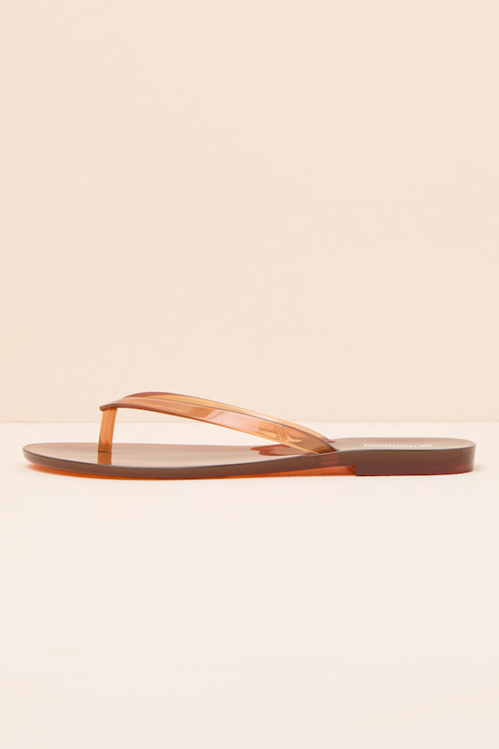 Harmonic Clear Brown Jelly Flip Flops