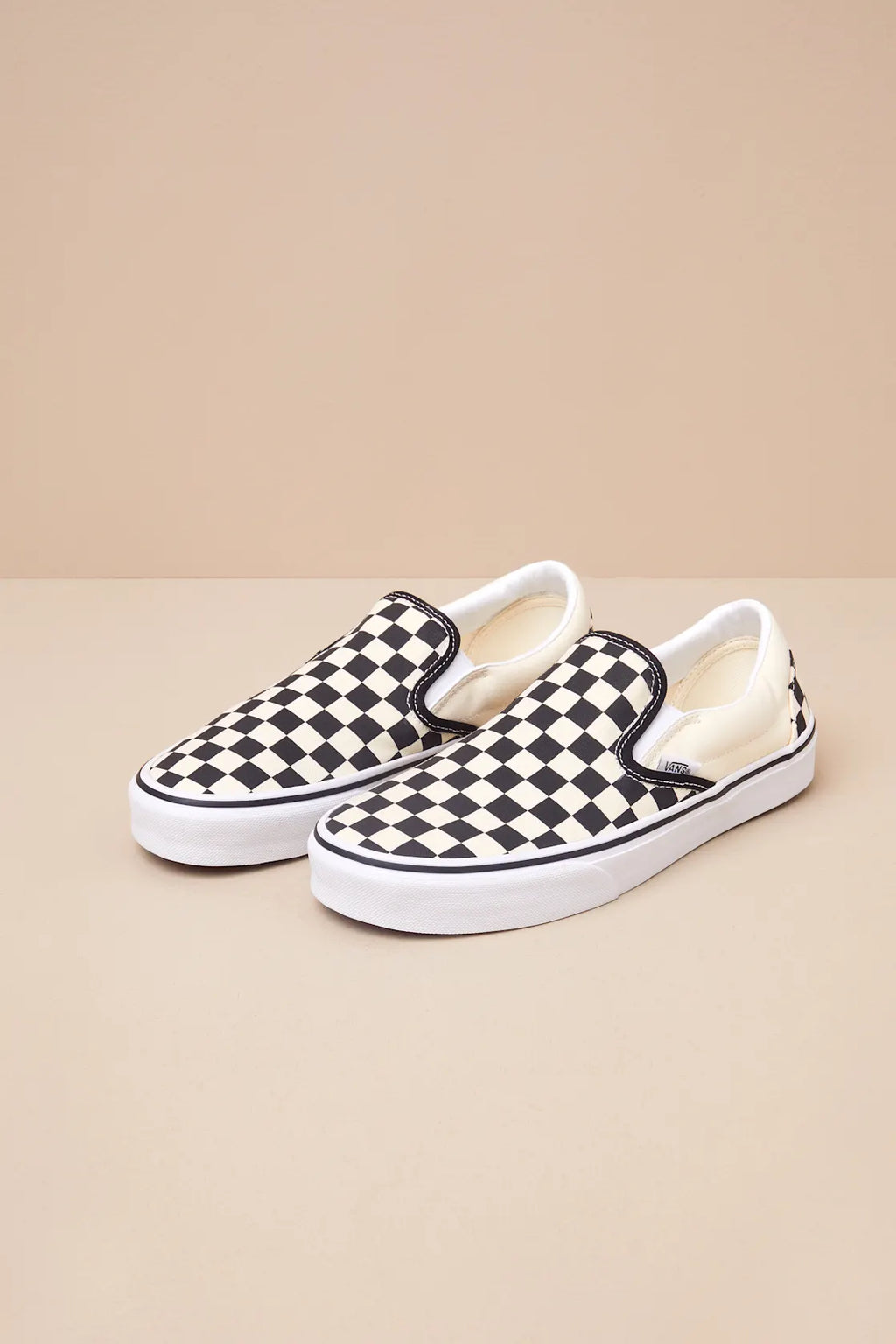 Classic Black & White Checkerboard Slip-On Sneakers