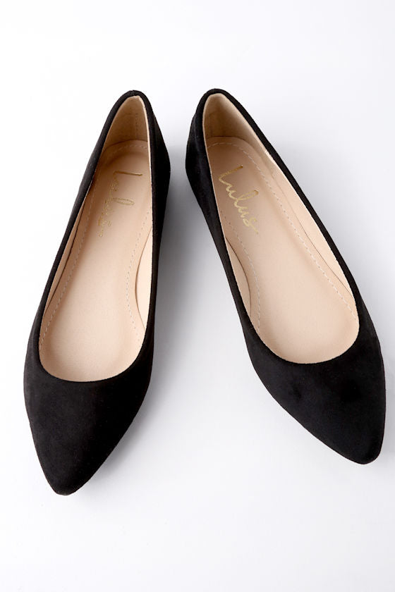 Holly Black Suede Flats