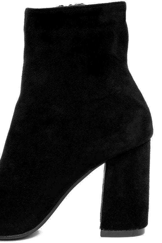 My Generation Black Suede High Heel Ankle Boots