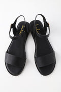 Hearts and Hashtags Black Flat Sandals