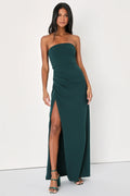 Foxy Emerald Green Strapless Maxi Dress