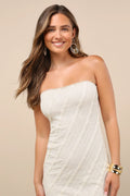 Matilde Ivory Textured Knit Bodycon Midi Dress