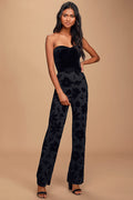 Love About It Black Velvet Strapless Jumpsuit
