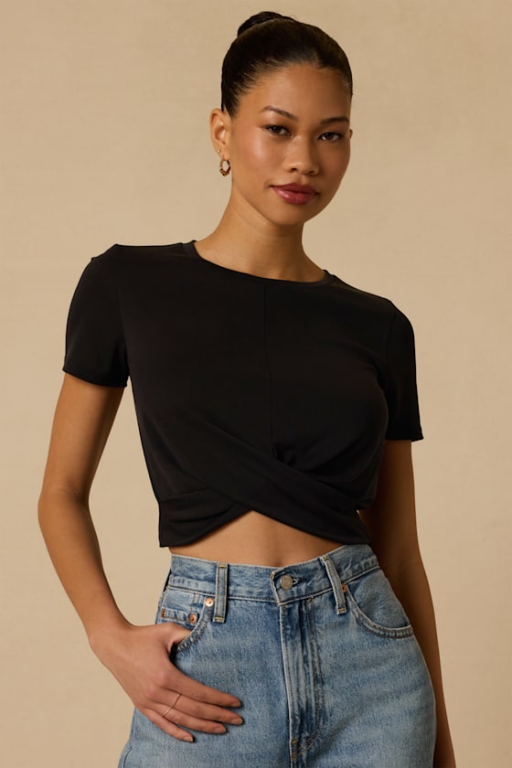 All-Access Pass Washed Black Crop Top