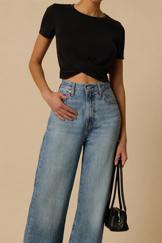 All-Access Pass Washed Black Crop Top