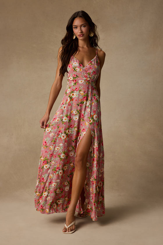 Everlasting Bliss Blush Floral Print Maxi Dress