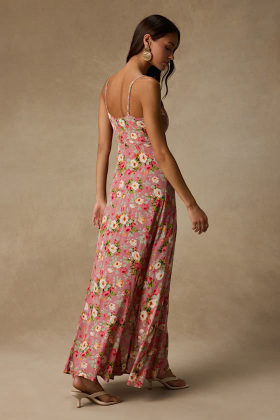 Everlasting Bliss Blush Floral Print Maxi Dress