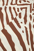 Nikia Brown Zebra Print Satin Scarf