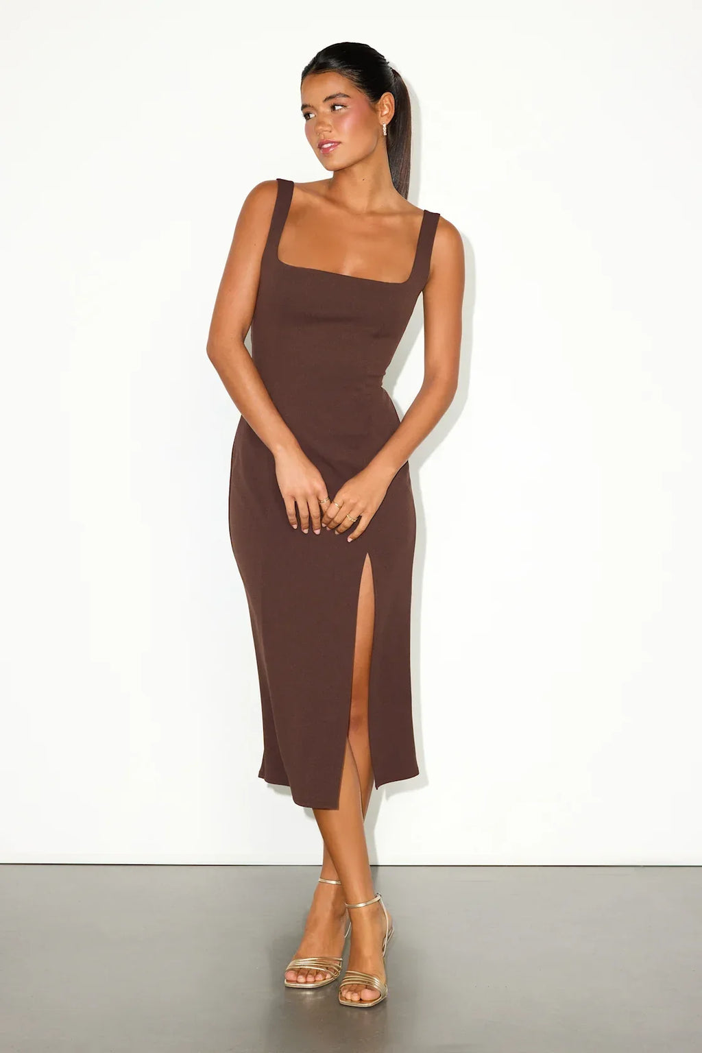 Davana Black Cutout Midi Dress