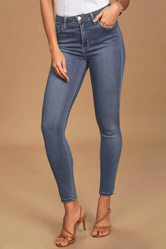 Aralia Medium Wash High-Rise Skinny Jeans