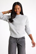 Campfire Cozy Light Grey Cropped Sweater