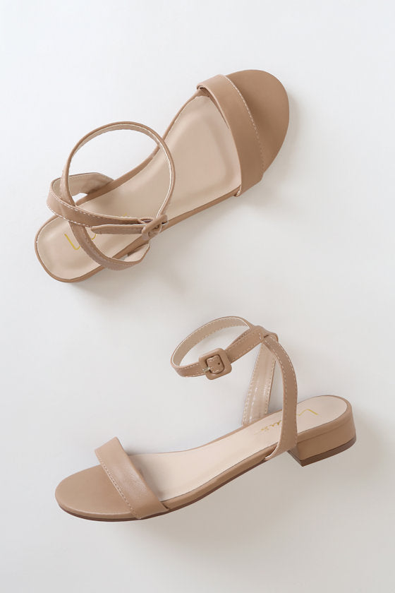 Darryian Light Nude Ankle Strap Sandals