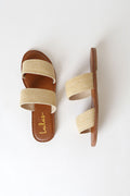 Time to Chill Natural Raffia Slide Sandals