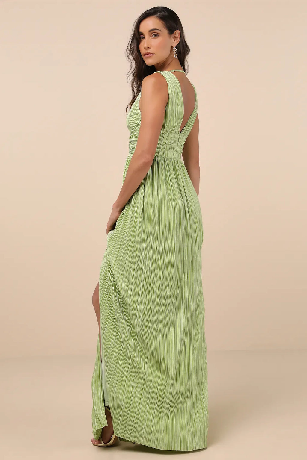 Melitta Light Blue Plisse Sash Maxi Dress