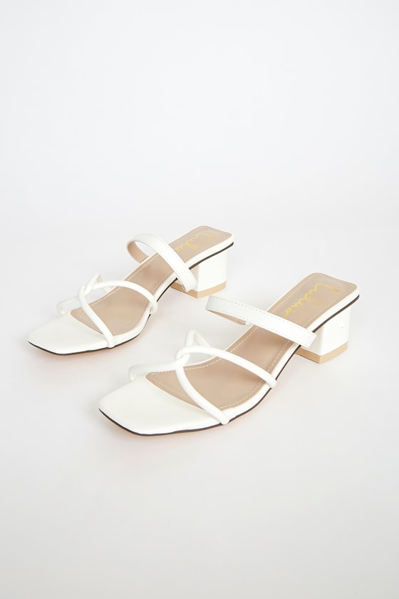 Leylia White High Heel Sandals