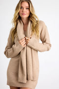 Essential Coziness Heather Beige Sweater Dress and Scarf Set