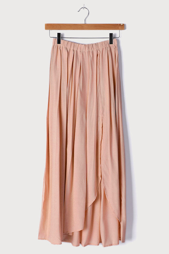If You Pleats Blush Pink Pleated Maxi Skirt