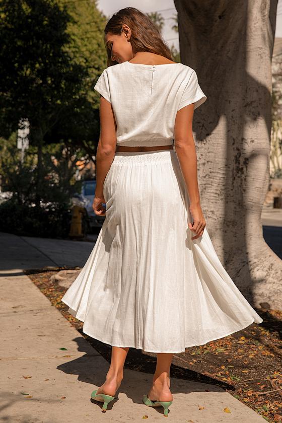 Brings You Back Ivory Two-Piece Midi Dress