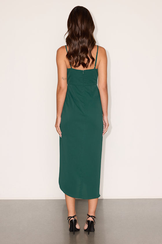 Reinette Dark Green Midi Dress