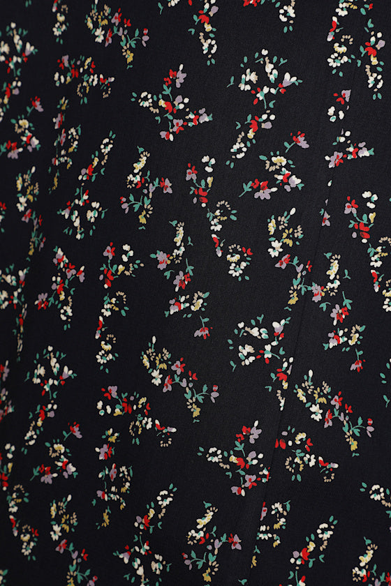 Bliss Me Navy Blue Floral Print Midi Skirt
