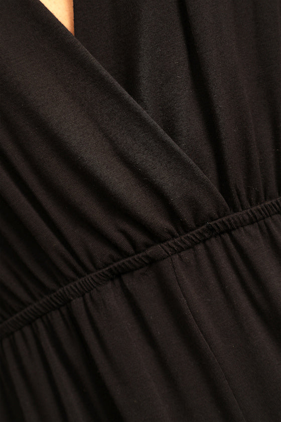 Cool to be Casual Black Sleeveless Jogger Jumpsuit