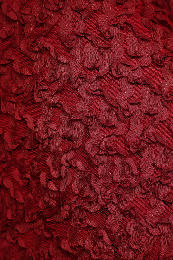 Always For You Wine Red Puff Sleeve Mini Dress