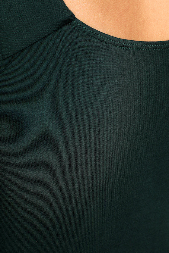 Tie Fidelity Dark Green Tie-Front Bodysuit