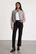 Jinora Light Grey Zip-Front Bomber Jacket