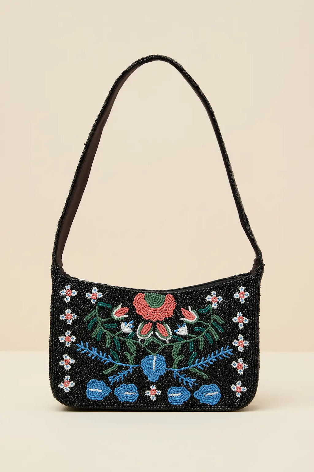 Raadha Black Multi Beaded Shoulder Bag