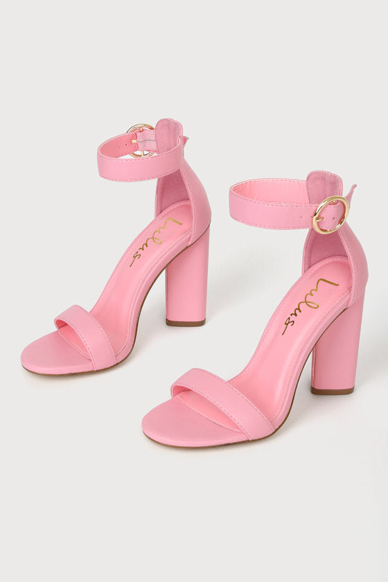 Kamali Pink Ankle Strap Heels