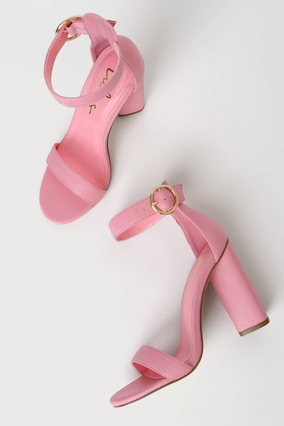 Kamali Pink Ankle Strap Heels