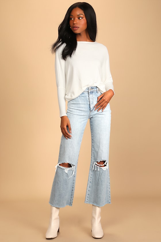 Verla Ivory Dolman Sleeve Sweater Top