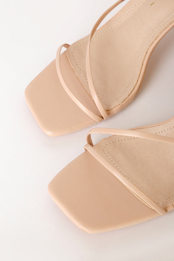 Aliah Light Nude Lace-Up High Heel Sandals