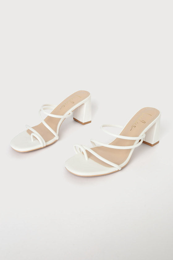 Kaylah White High Heel Sandals