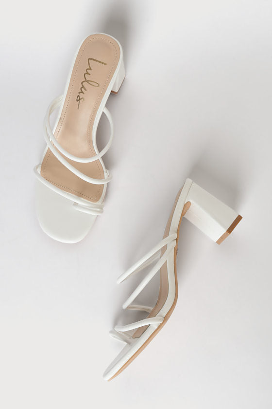 Kaylah White High Heel Sandals